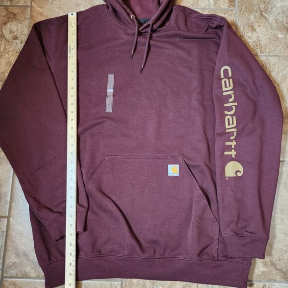 Carhartt Men’s Logo Sleeve Hoodie – XL Tall, Port Color, NWT - Picture 5 of 8